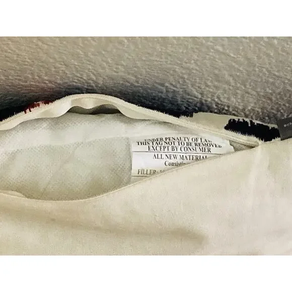 ECHO Designs Blue White Red Pillow w/ Insert 15" Square RARE Zip closure Abstrac - Picture 12 of 12